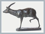 	

Bronzefigur Gazelle von T. Hercht um 1900
Höhe: 20 cm
Breite: 28 cm